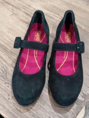 Munro American Black Suede Flat Mary Jane Shoe Size 8.5 NWT